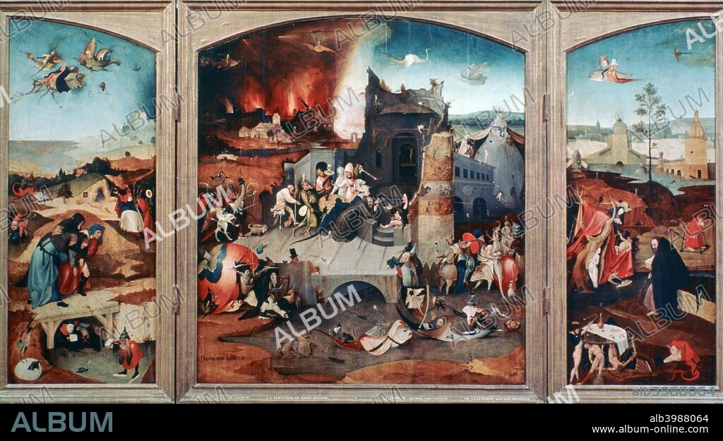 'Triptych of the Temptation of St Anthony', c1480-1516. Found in the collection of the Musees Royaux des Beaux-Arts de Belgique, Brussels, Belgium.