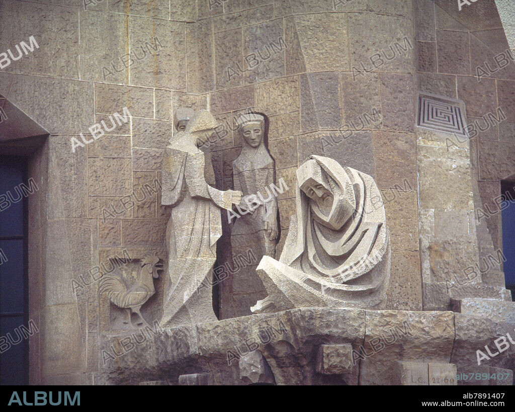 JOSEP MARIA SUBIRACHS (1927-2014). ESCULTURAS DE LA FACHADA DE LA PASION- NEGACION DE PEDRO - S XX.