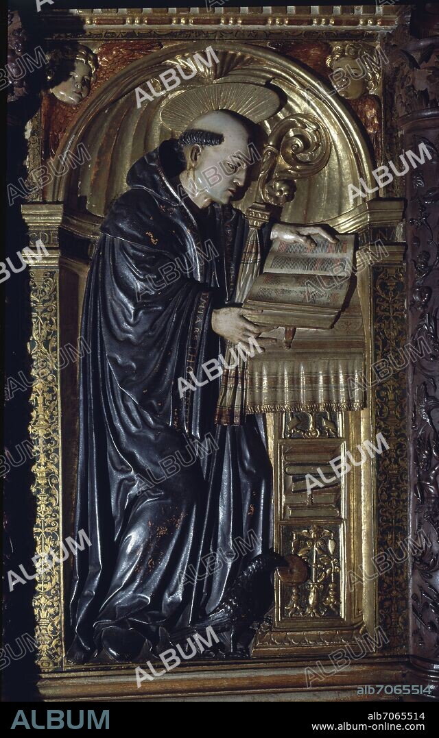 ANDRES DE NAJERA (S, XVI) RENACIMIENTO ESPAÑOL. SAN BENITO - SILLA DEL ABAD - SILLERIA DE CORO DEL CONVENTO DE SAN BENITO - SIGLO XVI - NOGAL - RENACIMIENTO ESPAÑOL.