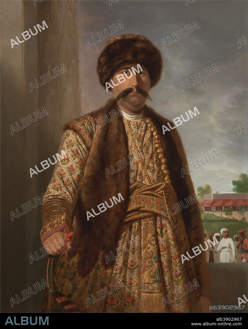 TILLY KETTLE. Shuja-ud-daula, Nawab of Oudh / Shuja-ud-Daulah, Nawab of Awadh, holding a bow. Date/Period: 1772. Painting. Oil on canvas. Height: 127.3 cm (50.1 in); Width: 101.9 cm (40.1 in).