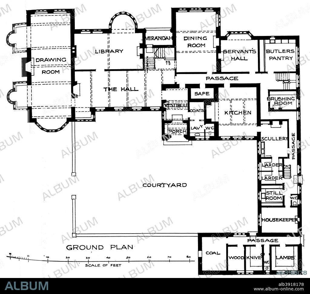 'Plan of Maesycrugiau Manor, c1900, (1905). From The Studio Volume 35. [London Offices of the Studio, London, 1905].