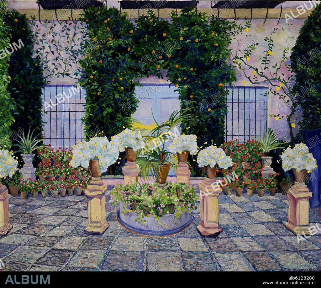 RAFAEL BOTI (1900-1985). 'Un patio de las rejas de Don Gome, Córdoba', 1963, 84 x 100 cm.