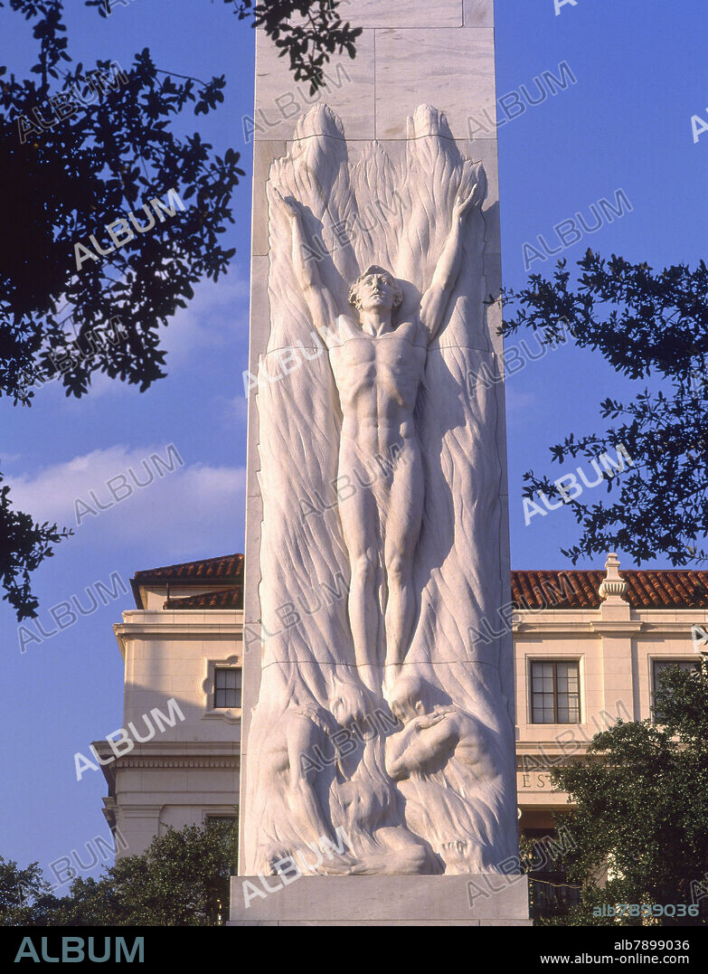 POMPEO COPPINI (1870-1957). CENOTAFIO DE EL ALAMO -1937 - MEMORIAL DE LA BATALLA DEL ALAMO (6 MARZO 1836).
