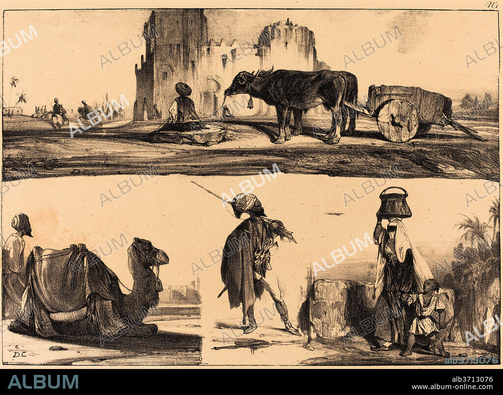 ALEXANDRE-GABRIEL DECAMPS. Oriental Vignettes. Dated: c. 1829. Dimensions: image: 19.4 x 27.2 cm (7 5/8 x 10 11/16 in.)  sheet: 27.5 x 39.4 cm (10 13/16 x 15 1/2 in.). Medium: lithograph on wove paper.