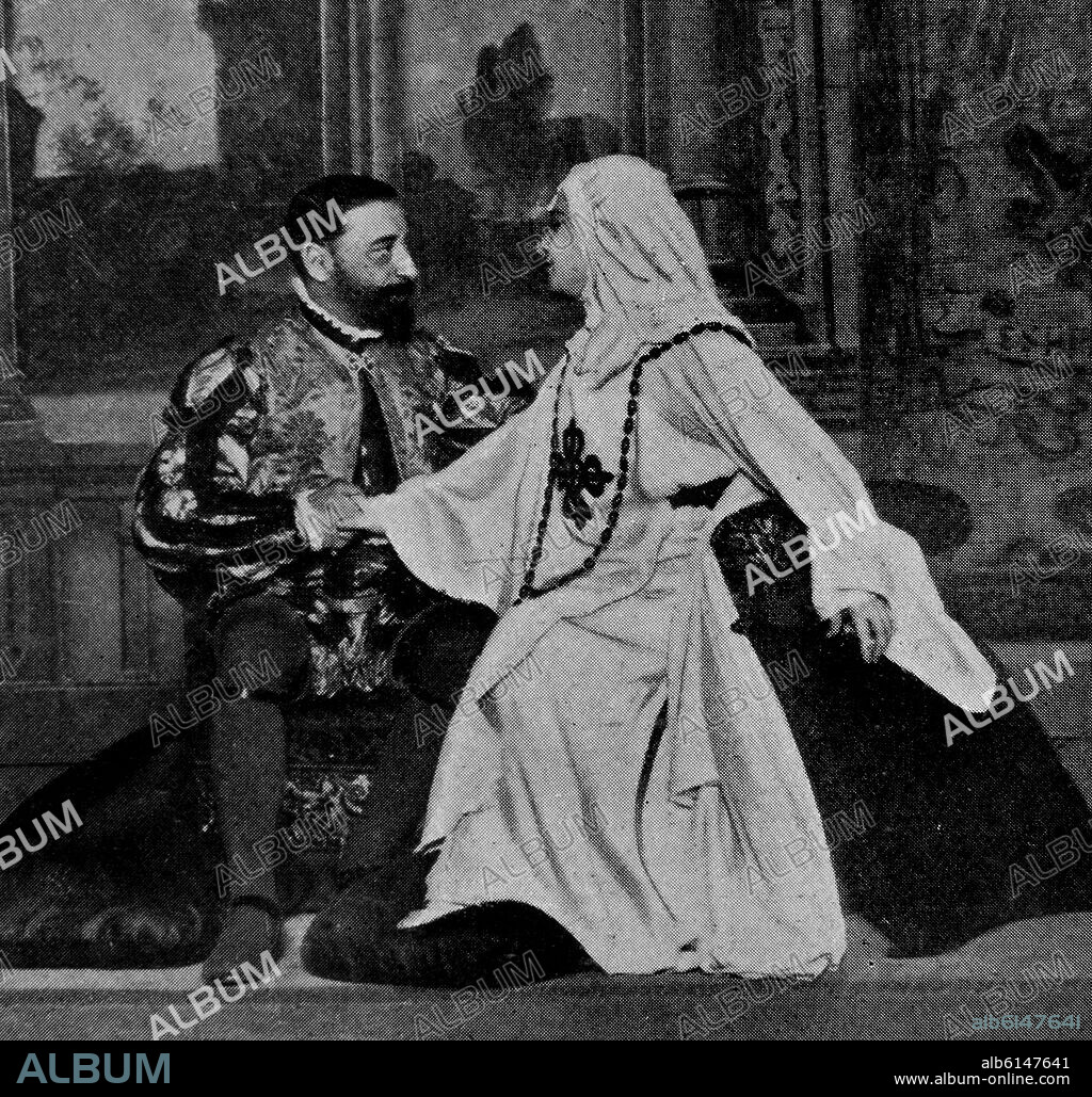 JOSE ZORRILLA (1817-1893). REVISTA BLANCO Y NEGRO-DON JUAN TENEORIO EN LA ESCENA DEL SOFA-FOTOGRAFIA SIGLO XIX.
