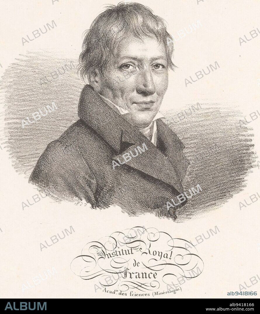 Portrait of the mineralogist Claude-Hugues Lelièvre, Julien-Léopold Boilly, 1822, print maker: Julien-Léopold Boilly, (mentioned on object), publisher: Antoine François Piéri-Bénard, Paris, 1822, paper, h 329 mm - w 253 mm.