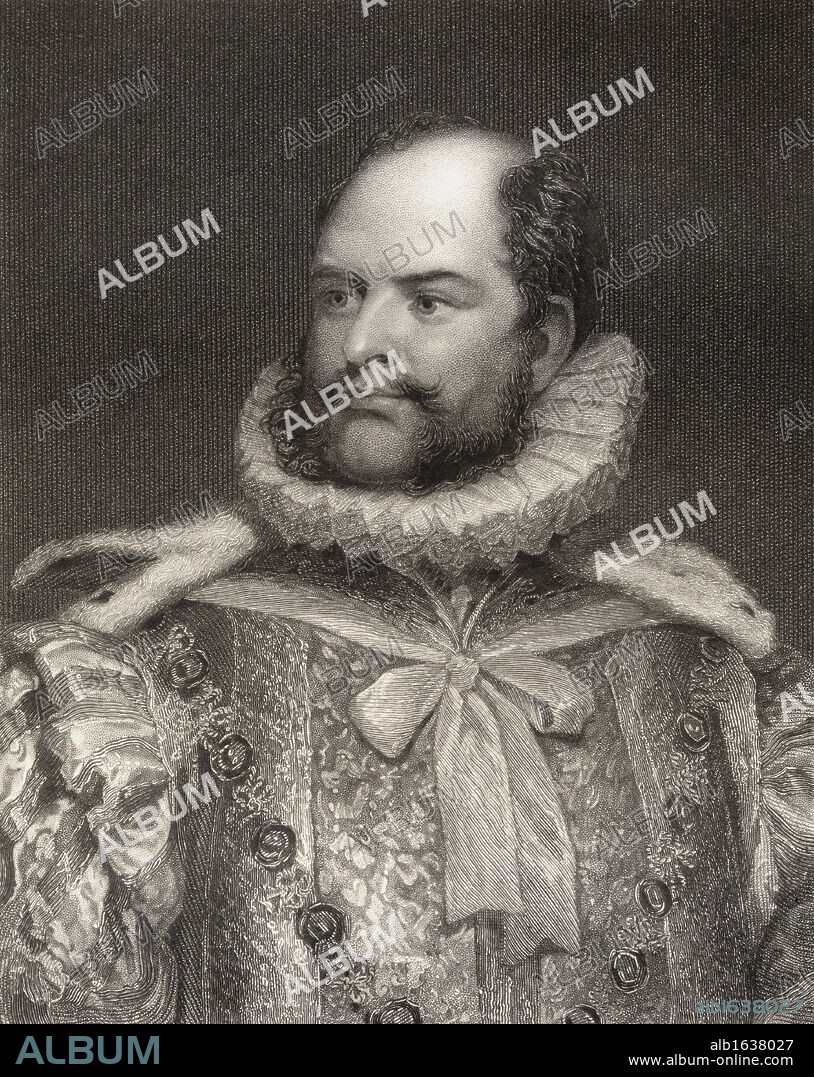 Prince Augustus Frederick 1773 to 1843 Duke of Sussex Earl of Inverness Baron Arklow Son of King George III Engraved by H Robinson after T Phillips From the book National Portrait Gallery volume III published c 1835.