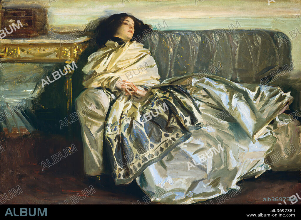 JOHN SINGER SARGENT. Nonchaloir (Repose). Dated: 1911. Dimensions: overall: 63.8 x 76.2 cm (25 1/8 x 30 in.)  framed: 86.7 x 99.4 x 10.2 cm (34 1/8 x 39 1/8 x 4 in.). Medium: oil on canvas.