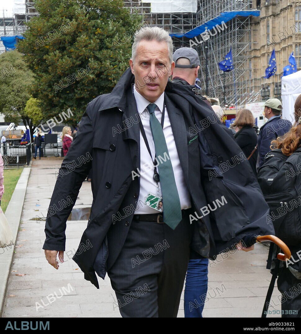 Ian Paisley Jr, arrives for media interviews after returning to parliament after the prorogation was annulled by the Supreme Court. 25th September 2019. Ian Paisley Jr (born 1966) , politician from Northern Ireland. He has served as the Member of Parliament (MP) for North Antrim since the 2010 general election. Paisley, who is a member of the Democratic Unionist Party (DUP), is the son of the DUP's founder Ian Paisley.