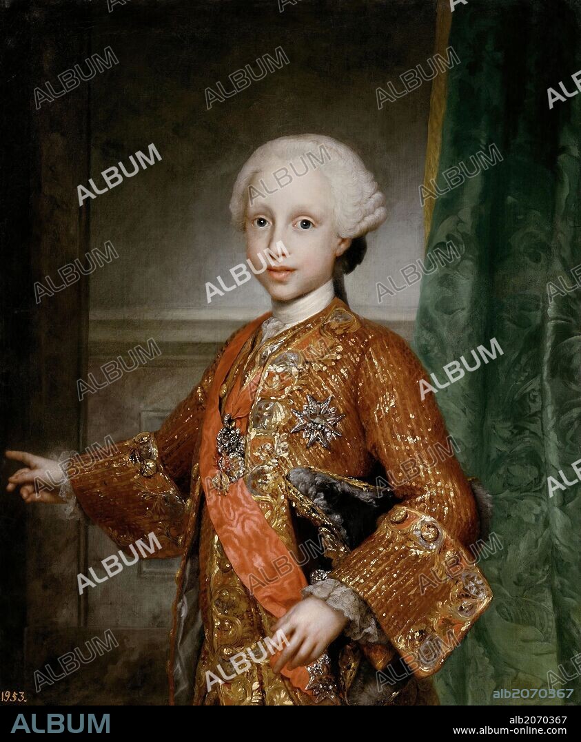 ANTON RAPHAEL MENGS. Anton Rafael Mengs / 'Javier de Borbón y Sajonia, infante de España', 1767, Escuela Alemana, Óleo sobre Lienzo, 82 cm x 69 cm, P02195.