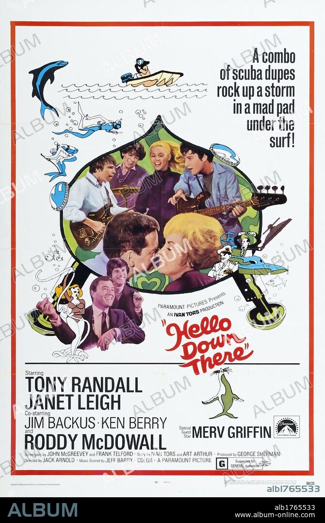 Poster of HELLO DOWN THERE, 1969, directed by JACK ARNOLD. Copyright IVAN TORS/PARAMOUNT.