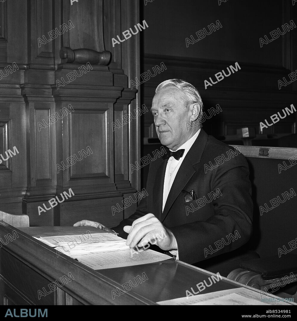 STOCKHOLM 1959-12-01. Hilding Hagberg (1899-1993) ledare för Sveriges kommunistiska parti 1951-1964.. Foto: TT Historical / kod 1900.