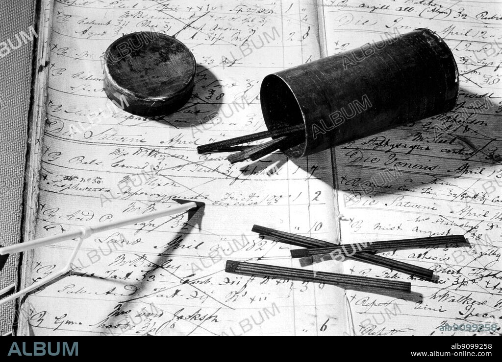 Walker's Friction Match. John Walker, a chemist from Stockton-on-Tees, invented his "Friction Lights" in 1826, but although his friends urged him to do so, he refused to patent them on grounds that the idea was not sufficiently important. They were sold in round tin containers for 1/2d. per hundred. The earliest lights had cardboard stems, but he quickly improved them by using slivers instead. They were ignited by placing the head of the light between a folded piece of sandpaper, then sharply withdrawing it. As Walker had not patented his friction lights it meant that anyone could make them, and that is what soon happened..