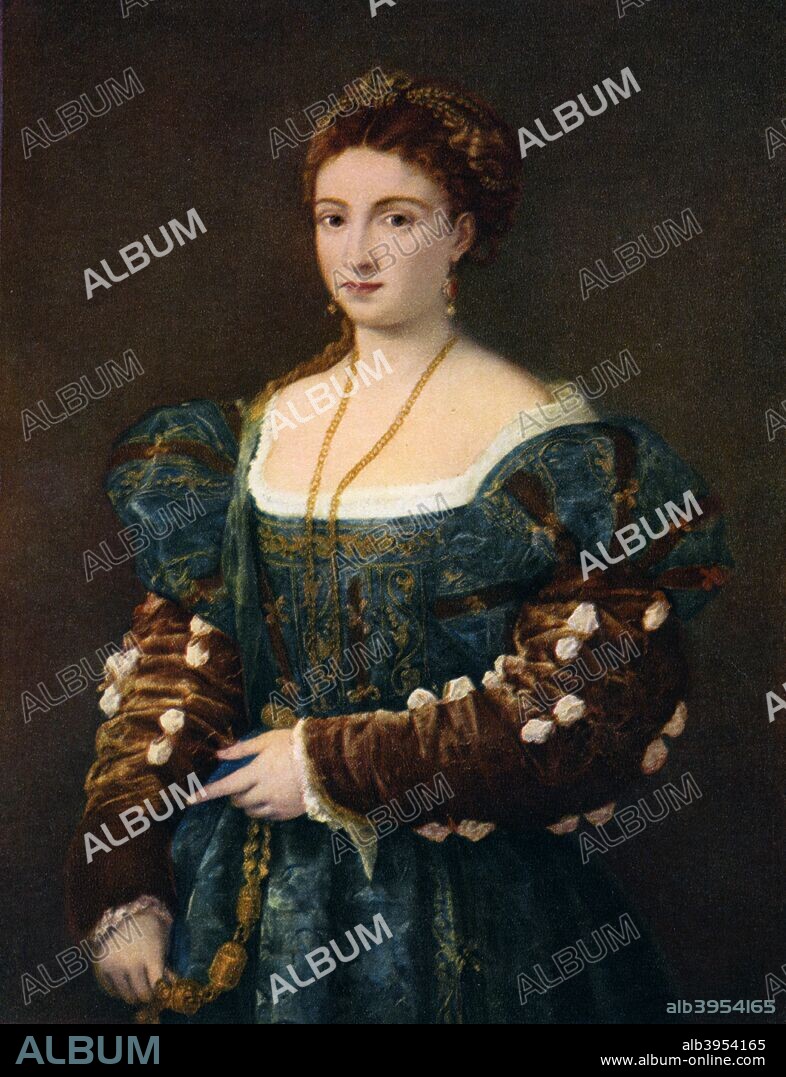'Portrait of a Noblewoman, or La Bella', c1536, (1937). A print from Titian Paintings and Drawings, introduction by Hans Tietze, Phaidon Press, Vienna, 1937. Found in the collection of the Palazzo Pitti, Florence, Italy.