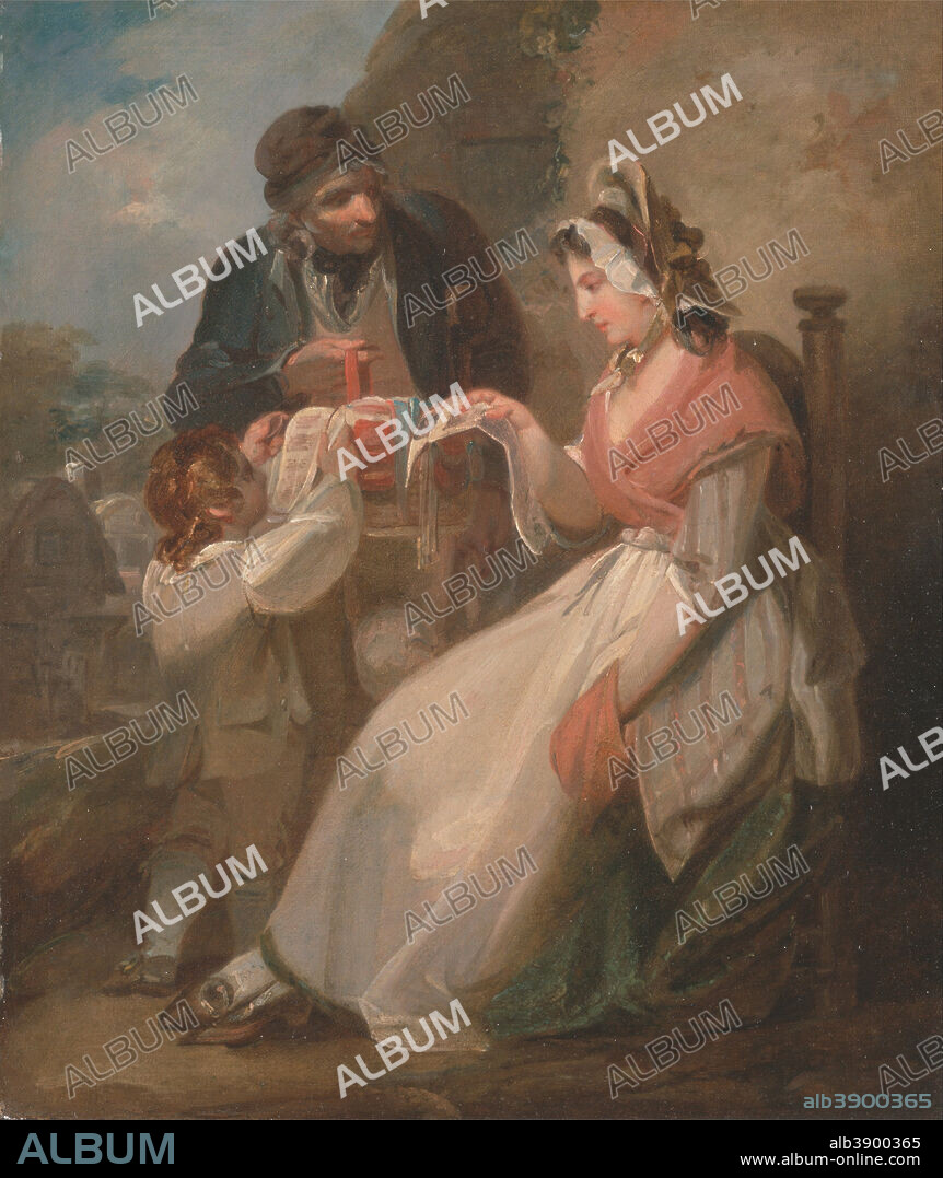 HENRY SINGLETON. The Wandering Sailor. Date/Period: Ca. 1798. Painting. Oil on paper laid on canvas. Height: 356 mm (14.01 in); Width: 305 mm (12 in).