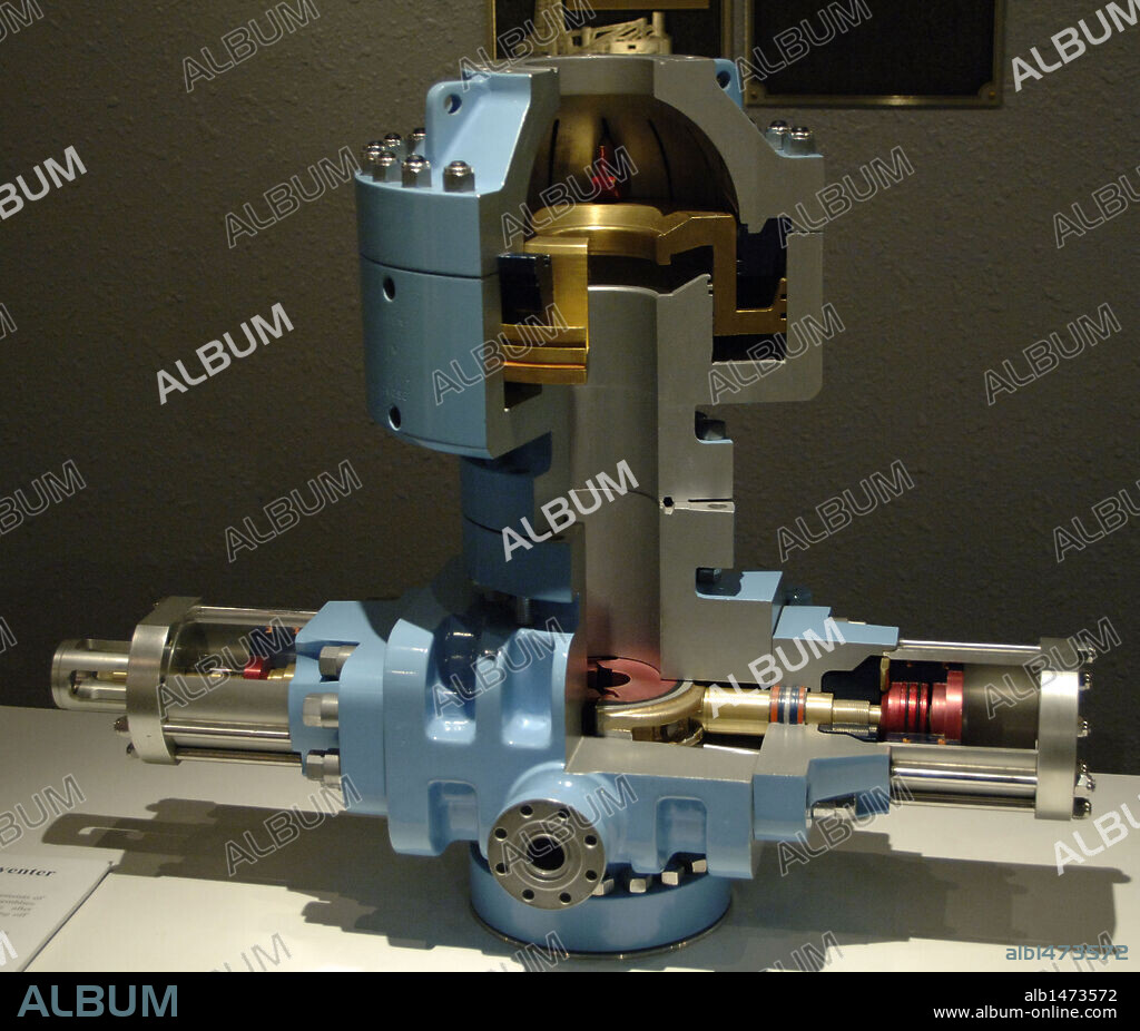 Closure emergency valve, Oil well. The Ocean Star Offshore Oil Rig & Museum. Galveston. Texas. United States.