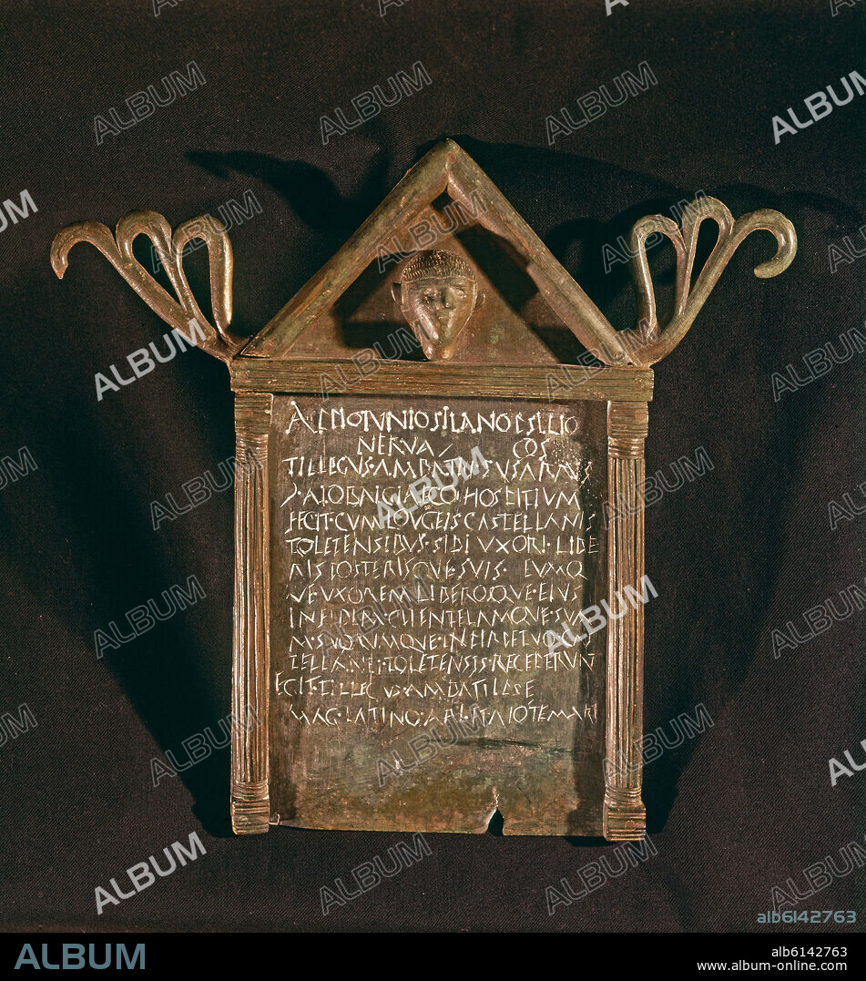 TESERA DE HOSPITALIDAD ROMANA-INSCRIPCION ROMANA EN BRONCE-S I AC-PROCEDENTE DE CARBEDO(CAUREL).