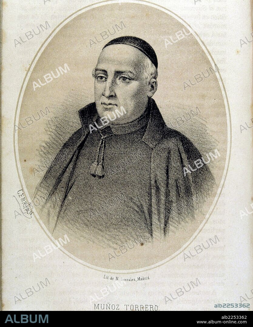 MUÑOZ TORRERO , DIEGO. SACERDOTE Y POLITICO ESPAÑOL. CABEZA DEL BUY 1761 - 1829. LITOGRAFIA DE N. GONZALEZ. MADRID.