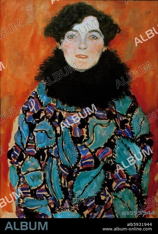 GUSTAV KLIMT. Klimt, Gustav ; 1862-1918. - "Portrait de Johanna Staude", 1917-18. (Johanna Staude ; Vienne 16.2.1883 - 2.7.1967). Huile sur toile (inachevée), H. 0,50 ; L. 0,70. Vienne, Österr. Galerie im Belvedere.