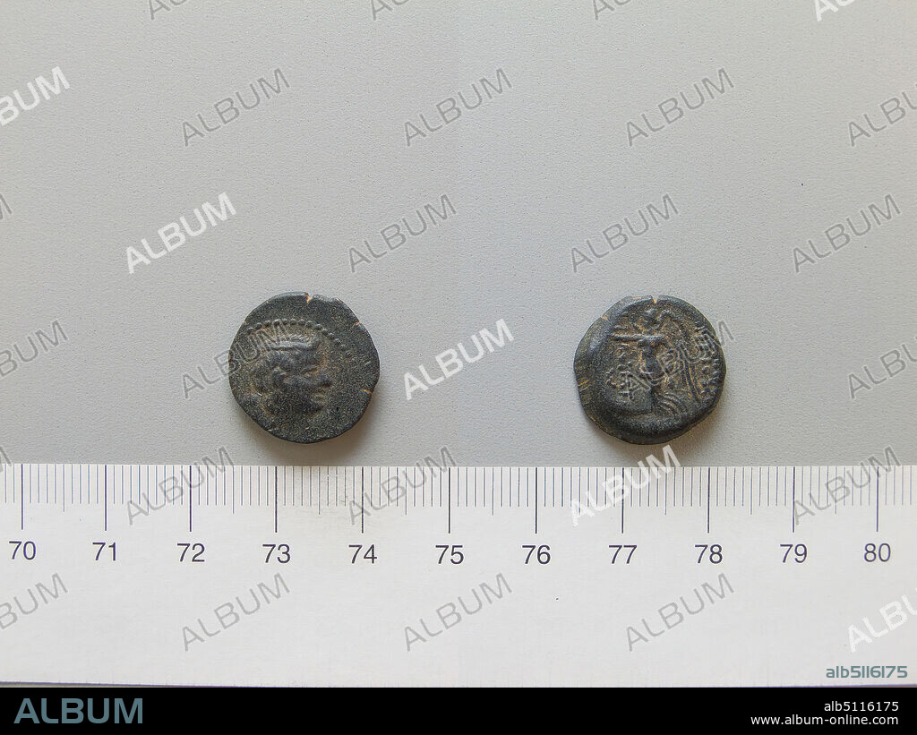 Ruler: Antiochus IX, King of the Seleucid Empire, 13595 B.C., ruled 11696 B.C.Coin of Antiochus IX, Seleucid King intermittently from Unknown, 113/112 B.C., Copper, 4.33 g, 12:00, 17.5 mm, Made in Greece, Greek, 2nd century B.C., Numismatics.
