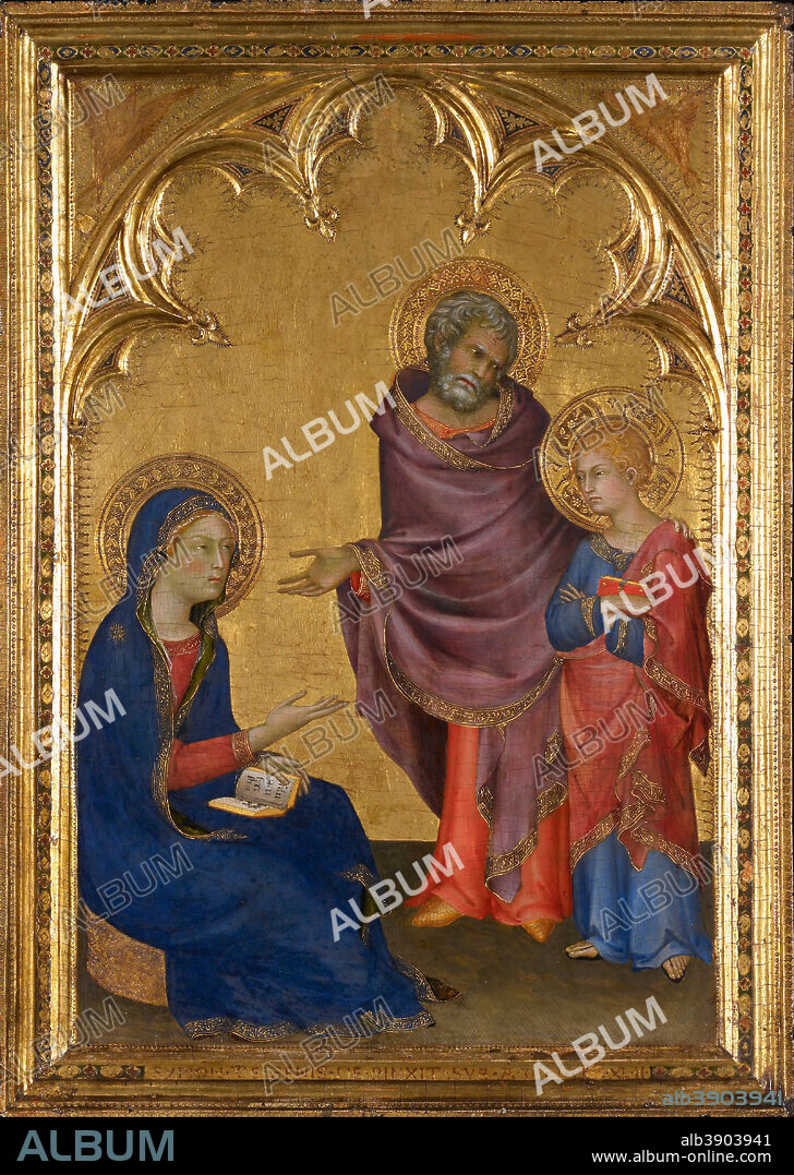 SIMONE MARTINI. Christ Discovered in the Temple. Date/Period: 1342. Tempera and gold leaf on wood panel. Height: 495 mm (19.48 in); Width: 351 mm (13.81 in).