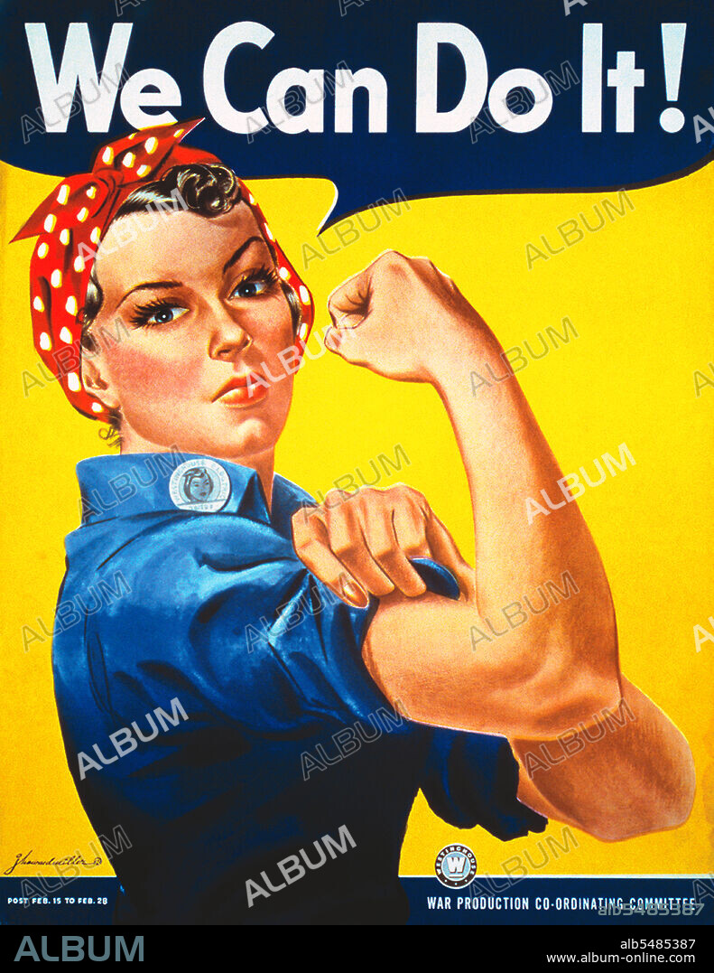 Rosie the Riveter' is a cultural icon of the United States representing the American women who worked in factories during World War II; many worked in manufacturing plants that produced munitions and war supplies. These women sometimes took entirely new jobs replacing the male workers who were in the military. The character is considered a feminist icon in the US and elsewhere.