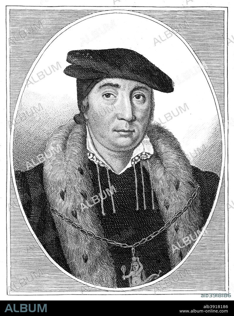 Sir Thomas Pope, (1810). The founder of Trinity College, Oxford, Pope (c1507-1559) was born at Deddington, near Banbury, Oxfordshire.