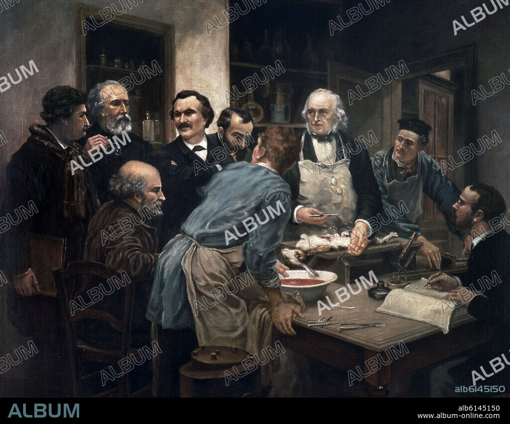 LÉON AUGUSTIN L'HERMITTE. CLAUDE BERNARD (1813-1878) PHYSIOLOGIST WHO DISCOVERED THE CHEMICAL FUNCTIONS OF THE LIVER AND THE FUNCTIONING OF THE NERVOUS SYSTEM - 1889.