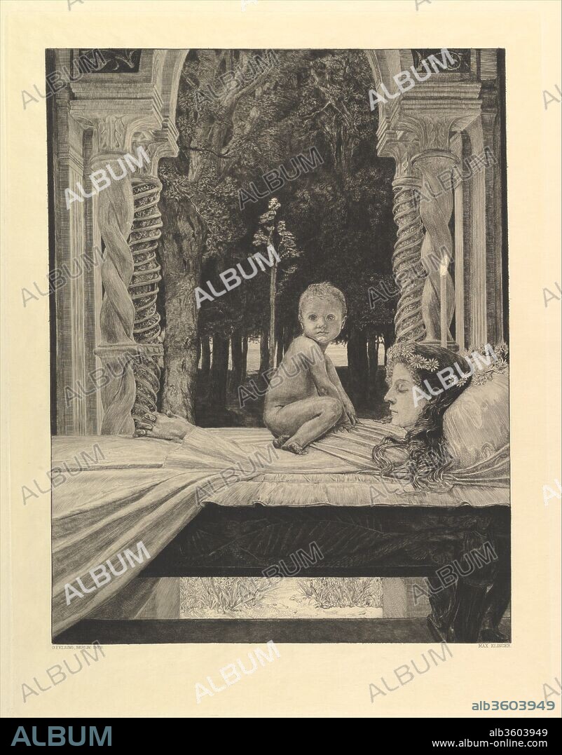 Tote Mutter, from the series Vom Tode Zweiter Teil. Artist: Max Klinger (German, Leipzig 1857-1920 Großjena). Dimensions: Plate: 17 15/16 × 13 3/4 in. (45.6 × 35 cm)
Sheet: 21 15/16 × 15 7/8 in. (55.7 × 40.4 cm). Date: n.d..