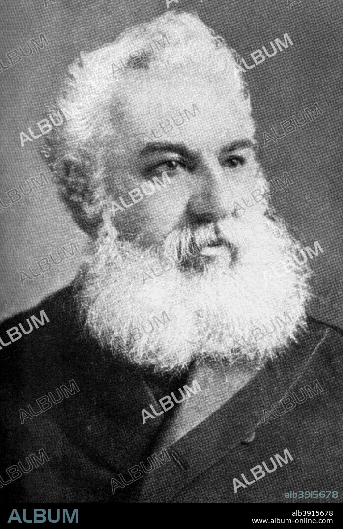 Alexander Graham Bell (1847-1922), Scottish-born American inventor, 1926. Bell produced the first intelligible telephone transmission on 5 June 1875. He patented the device as the telephone in 1876, beating rival inventor Elisha Gray, who had invented his own version, to the US patent office by just 2 hours. Bell, who became a naturalised American in 1874, also invented the phonograph (1880) and the gramophone (1887). From An Outline of Christianity, The Story of Our Civilisation, volume 4: Christianity and Modern Thought, edited by RG Parsons and AS Peake, published by the Waverley Book Club (London, 1926).