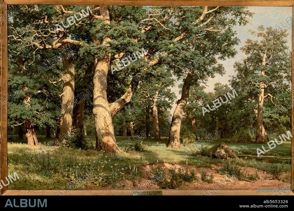 IWAN SCHISCHKIN. Schischkin, Iwan Iwanowitsch. 1832-1898. "Eichenhain", 1887. Öl auf Leinwand, 125 × 193 cm. Kiew, Museum der russischen Kunst.