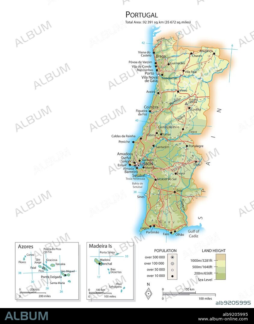 Map of Portugal.