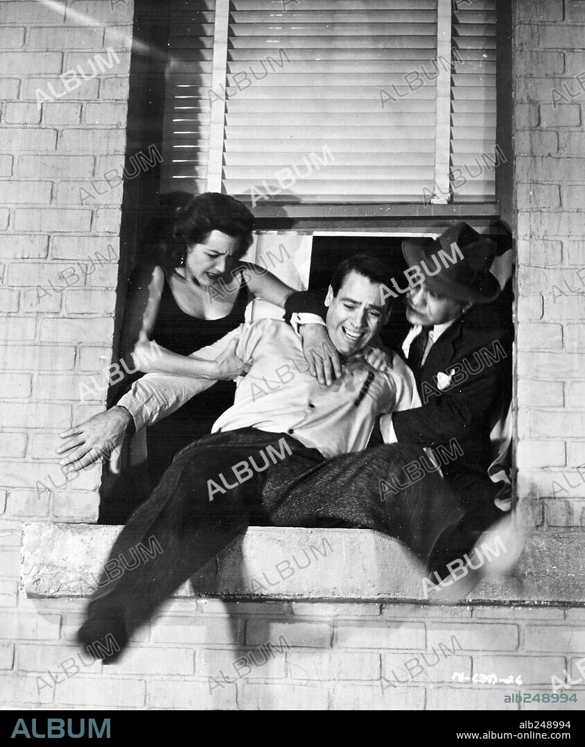 CONNIE RUSSELL, EDWARD G. ROBINSON and KEVIN McCARTHY in NIGHTMARE, 1956, directed by MAXWELL SHANE. Copyright UNITED ARTISTS.