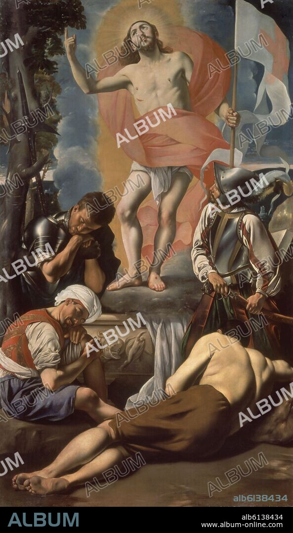 FRAY JUAN BAUTISTA MAINO (1581-1649). RESURRECCION DE CRISTO - SIGLO XVII - OLEO/LIENZO -BARROCO ESPAÑOL - 295x174 cm - NP 5080.