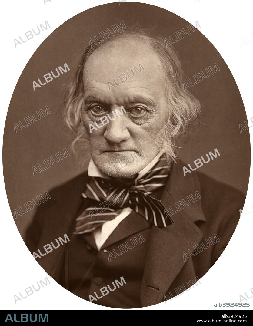 Richard Owen, 1878. After qualifying and practising as a surgeon, Owen made major contributions in the fields of anatomy and paleontology. He was responsible for first coining the word dinosaur in 1841. Owen was opposed to Darwin's theories, believing that natural selection was insufficient to explain evolution. In 1856 he became superintendent of natural history at the British Museum and planned the new Natural History Museum which was established in South Kensington. From Men of Mark: a gallery of contemporary portraits of men distinguished in the Senate, the Church, in science, literature and art, the army, navy, law, medicine, etc. Photographed from life by Lock and Whitfield, with brief biographical notices by Thompson Cooper. (Conducted by G. C. Whitfield.) (London, 1876-1883).