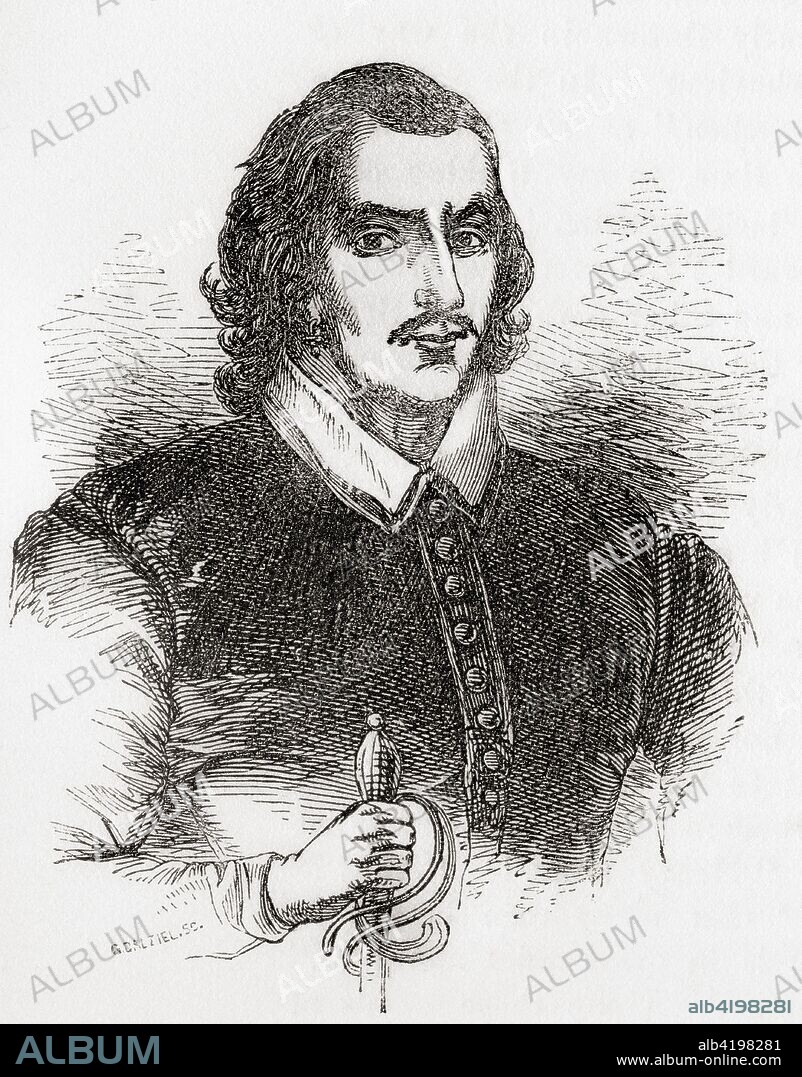John Donne, 1572 - 1631. English metaphysical poet, satirist, lawyer and cleric in the Church of England.  From Old England: A Pictorial Museum, published 1847.