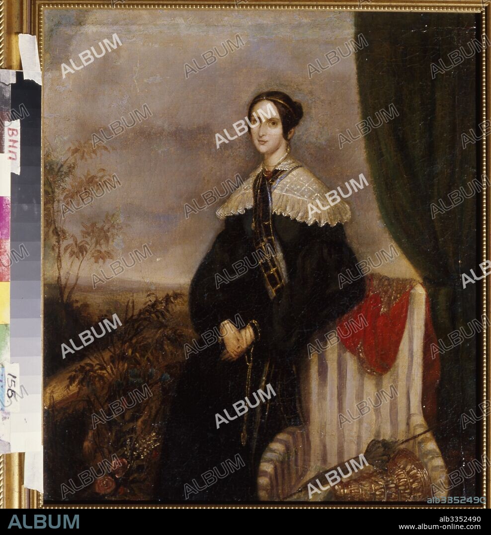 CARL PETTER MAZER. Portrait of Natalia Goncharova (Pushkina), the wife of the poet Alexander Pushkin (1812-1863).