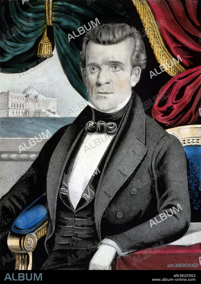 James Knox Polk (November 2, 1795 - June 15, 1849) was the 11th President of the USA (1845-49). A Democrat, Polk served as the 17th Speaker of the House of Representatives (1835-39) and Governor of Tennessee (1839-41). He was the last strong pre-Civil War president, and the earliest of whom there are surviving photographs taken during a term in office. He is noted for his foreign policy successes. He threatened war with Britain over the issue of which nation owned the Oregon Country. When Mexico rejected American annexation of Texas, he led the nation to a sweeping victory in the Mexican-American War. He secured passage of the Walker tariff of 1846, which had low rates that pleased his native South, and he established a treasury system that lasted until 1913. He oversaw the opening of the US Naval Academy and the Smithsonian Institution, the groundbreaking for the Washington Monument, and the issuance of the first postage stamps in the US. He promised to serve only one term and did not run for reelection. He died of cholera three months after his term ended at the age of 53. Polk has been called the "least known consequential president" of the United States.