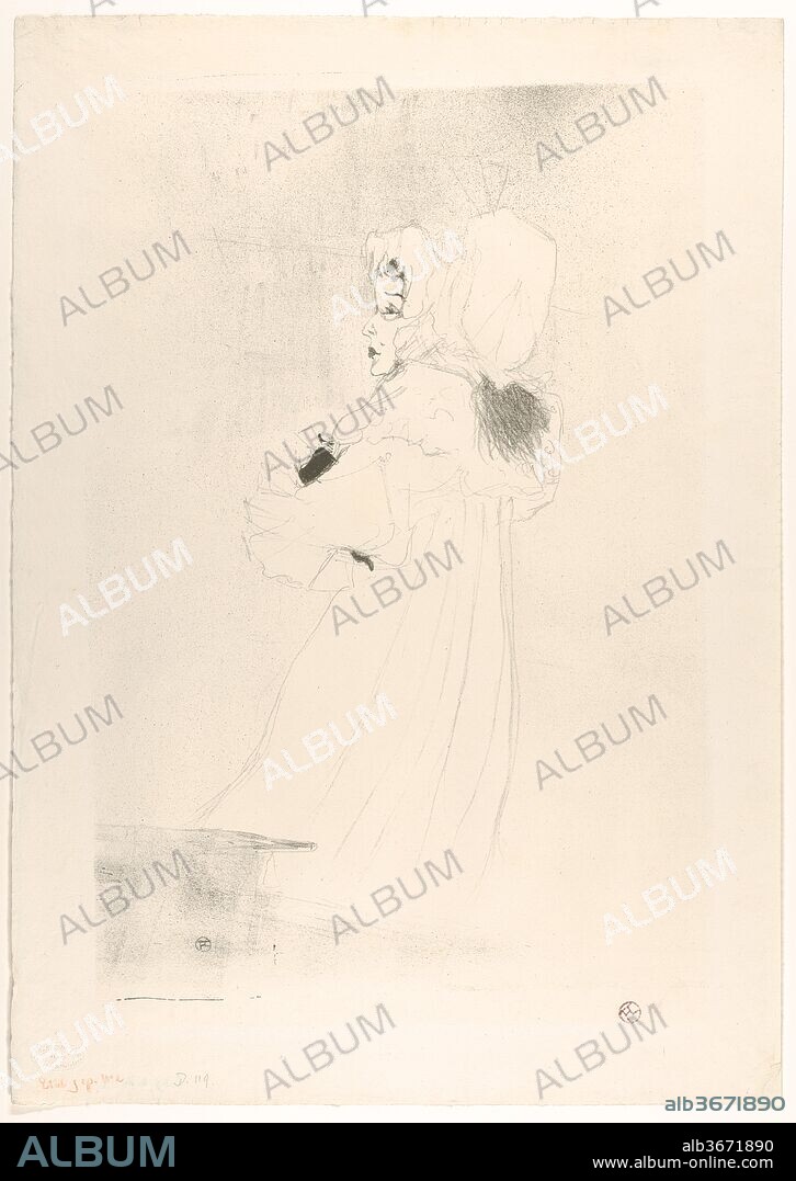 Miss May Belfort (Large Plate). Artist: Henri de Toulouse-Lautrec (French, Albi 1864-1901 Saint-André-du-Bois). Dimensions: Image: 19 9/16 × 13 3/8 in. (49.7 × 34 cm)
Sheet: 22 13/16 × 16 1/8 in. (57.9 × 41 cm). Subject: May Belfort (Irish, 1872-1929). Date: 1895.