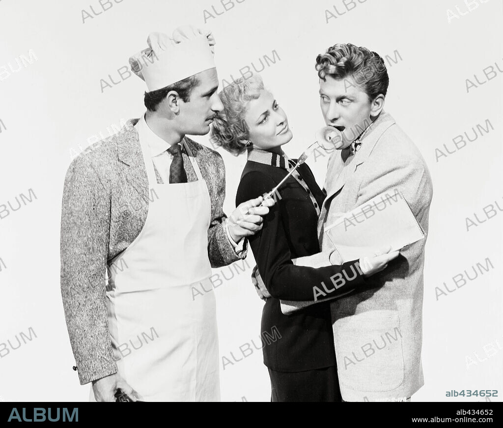 KEENAN WYNN, KIRK DOUGLAS and LARAINE DAY in MY DEAR SECRETARY, 1949, directed by CHARLES MARTIN SMITH. Copyright UNITED ARTISTS.