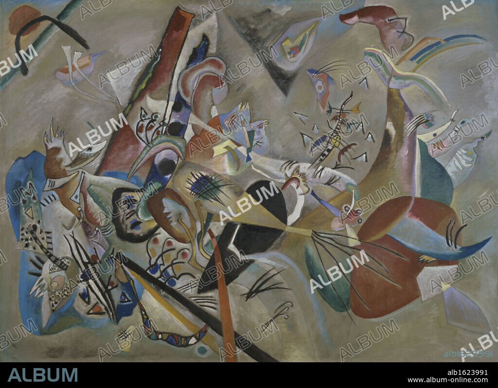 WASSILY KANDINSKY. In the Grey by Vasily Kandinsky, 1866-1944, France, Paris, Centre Georges Pompidou, Musee National d'Art de Moderne.