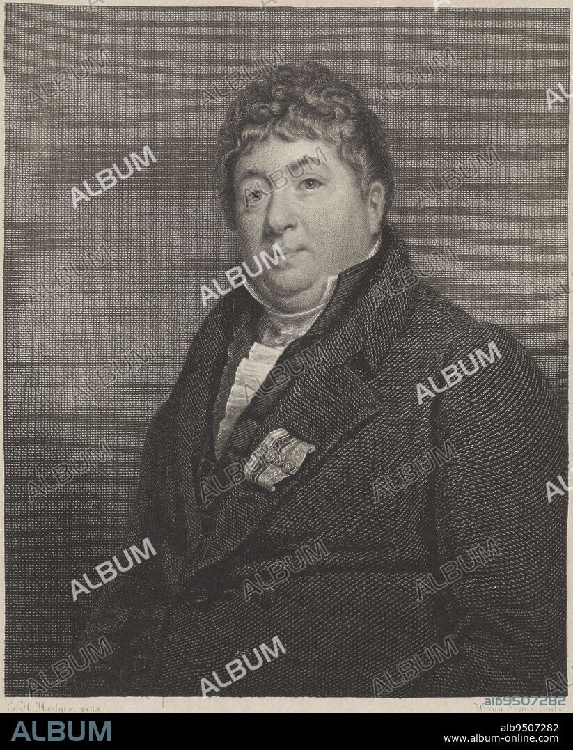 Portrait of Dutch physician and botanist Sebald Justinus Brugmans. Portrait of Sebald Justinus Brugmans, print maker: Willem van Senus, (mentioned on object), after: Charles Howard Hodges, (mentioned on object), publisher: Willem van Senus, (mentioned on object), Amsterdam, 1829, paper, etching, engraving, h 260 mm × w 203 mm.