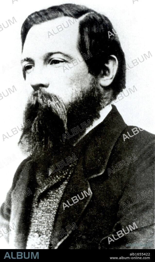 Friedrich Engels (1820-1895) German socialist, friend of Karl Marx and founder with him of Scientific Socialism.  Engels c1850.
