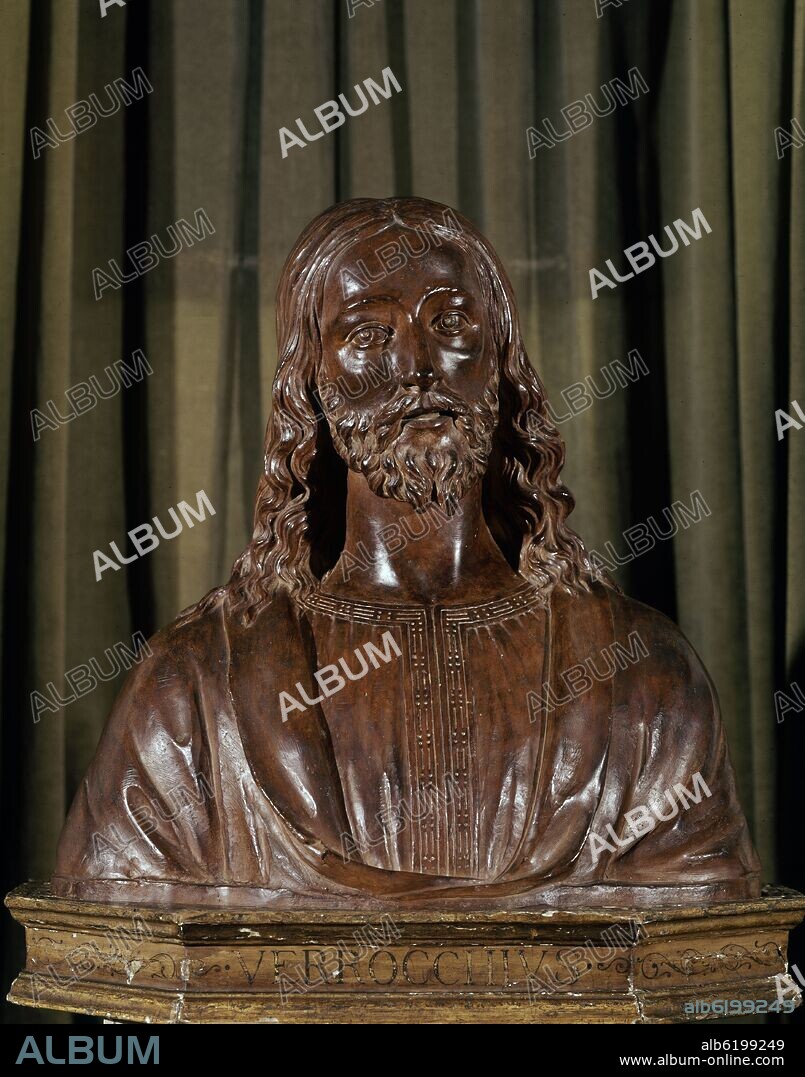 ANDREA VERROCCHIO (1435-1488). EL SALVADOR - BUSTO DE CRISTO EN TERRACOTA - SIGLO XV - 51 cm - INV. 8040.