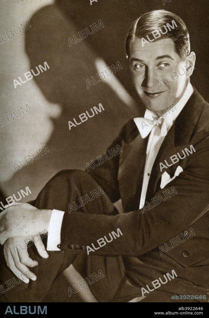 Maurice Chevalier, French actor, 1933. Chevalier (1888-1972) was a French actor and popular entertainer. His signature songs included Louise, Mimi, and Valentine. Chevalier's trademark was a casual straw hat, which he always wore on stage together with a tuxedo. In the 1950s his career enjoyed a renaissance when he appeared in 'Love in the Afternoon' (1957) and the popular musical 'Gigi' (1958) in which he sang Thank Heaven for Little Girls and I Remember it Well.