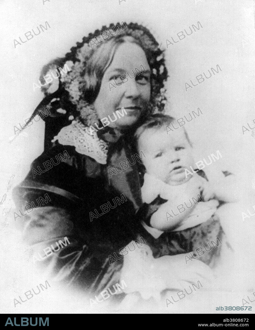 Daguerreotype of Stanton and her daughter, Harriot, 1856. Elizabeth Cady Stanton (November 12, 1815 - October 26, 1902) was an American social activist, abolitionist, and leading figure of the early woman's movement. She met Henry Brewster Stanton through her early involvement in the temperance and the abolition movements. They married in 1840 with the word "promise to obey" excluded from the vows. Her Declaration of Sentiments, presented at the first women's rights convention held in 1848 in Seneca Falls, New York, is often credited with initiating the first organized woman's rights and woman's suffrage movements in the USA. After the American Civil War, Stanton's commitment to female suffrage caused a schism in the woman's rights movement when she, together with Susan B. Anthony, declined to support passage of the 14th and 15th Amendments. She opposed giving added legal protection and voting rights to African-American men while women, black and white, were denied those same rights. Stanton supported divorce rights, employment rights, and property rights for women, issues in which the American Women's Suffrage Association preferred not to become involved. She died of heart failure in 1902 at the age of 87.