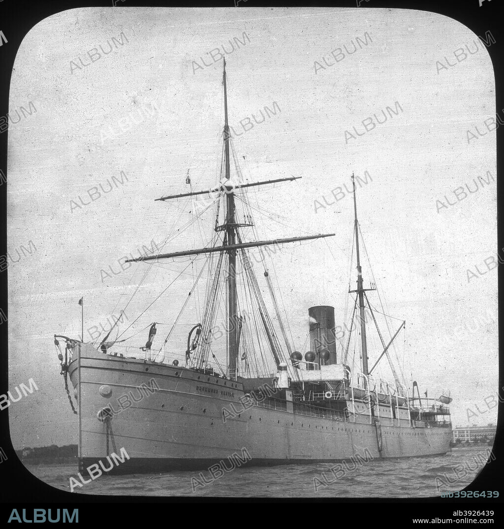 SS 'Drummond Castle', late 19th century. The 'Drummond Castle' was a steamship built by John Elder & Co of Govan in 1881. Operated by the Castle Mail Packets Co, she was en route from Cape Town to London on 16 June 1896 when she was wrecked off the Brittany coast. Of the 103 crew and 143 passengers on board, only 3 people survived the disaster. Lantern slide.