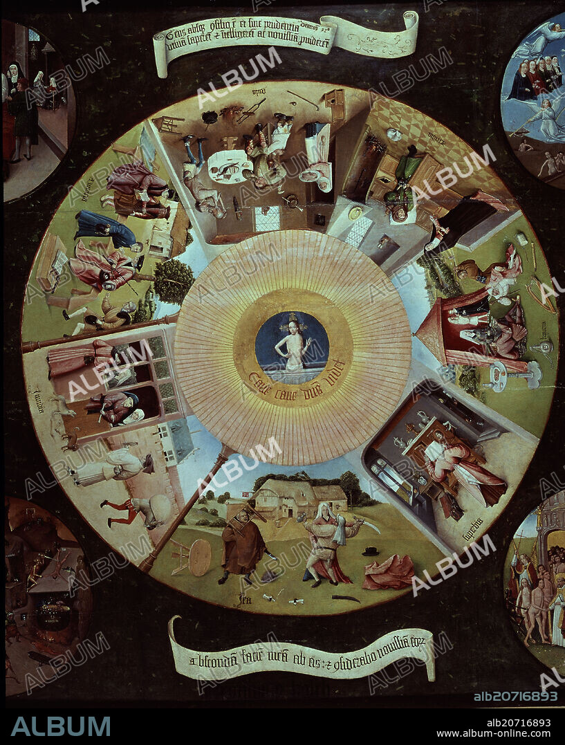 JHERONIMUS VAN AKEN-EL BOSCO-J. BOSCH. MESA DE LOS PECADOS CAPITALES - 1480 - DETALLE CENTRAL - GOTICO FLAMENCO.