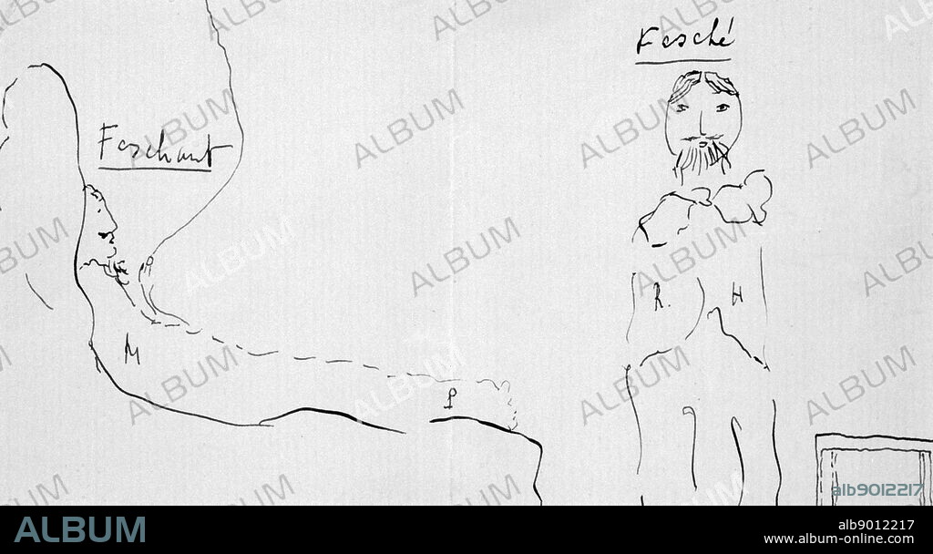 Self Portrait with Reynaldo Hahn', c1891-1922. Artist: Marcel Proust. Marcel Proust (1871-1922) was a French novelist, critic, and essayist who authored the monumental novel A la recherche du temps perdu.