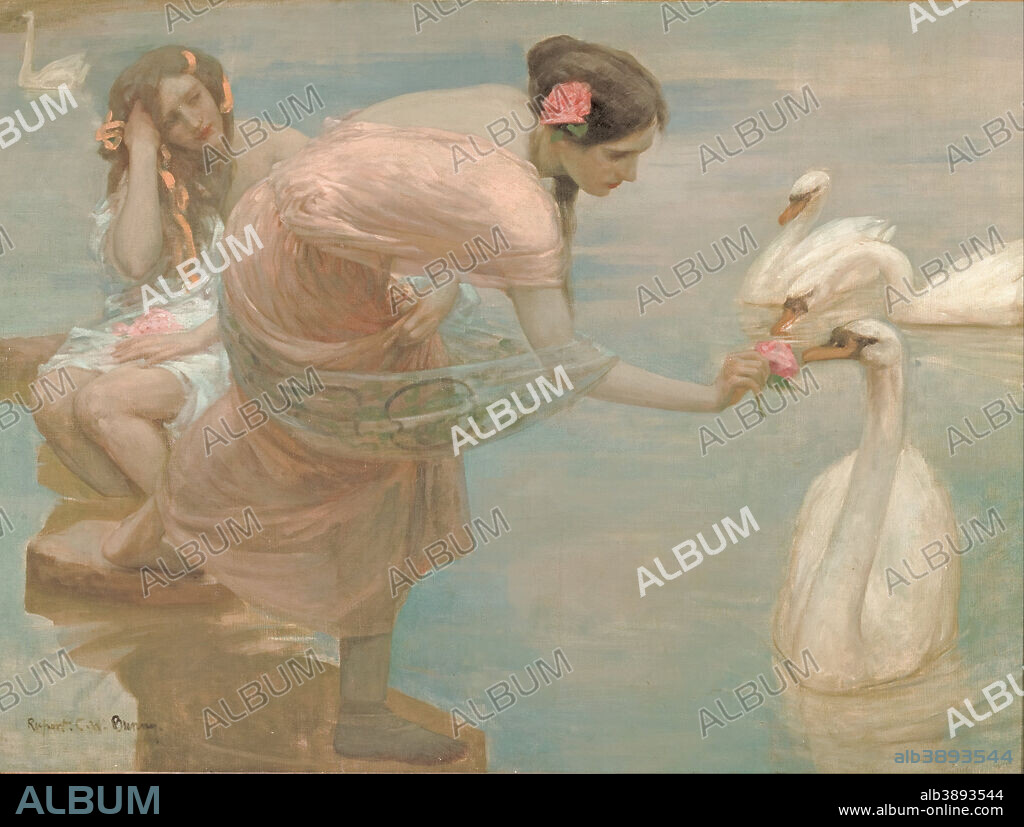 RUPERT BUNNY. A summer morning. Date/Period: 1897. Painting. Oil on canvas. Height: 97.90 mm (3.85 in); Width: 129.50 mm (5.09 in).